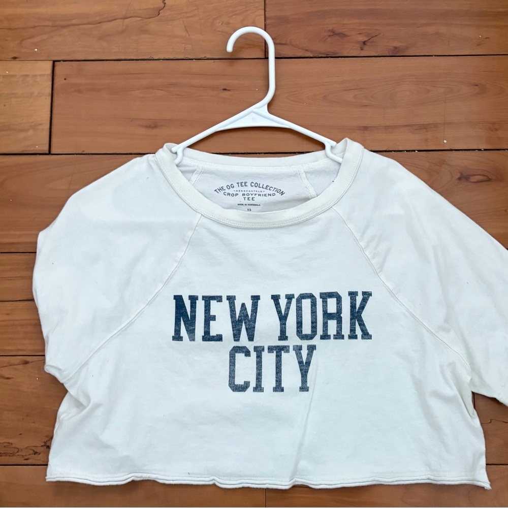 Aeropostale Cream Crop Boyfriend Tee